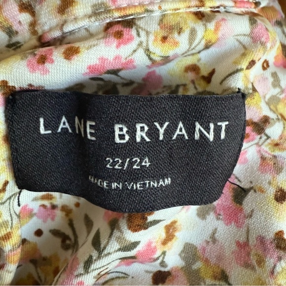 Lane Bryant Blouse Women 22/24 Floral Twisted Halter-Neck Vacation Wear - Picture 11 of 13